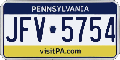 PA license plate JFV5754