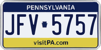 PA license plate JFV5757
