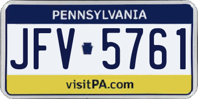 PA license plate JFV5761