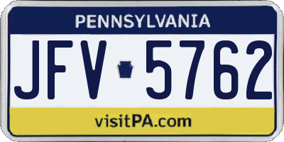 PA license plate JFV5762