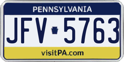 PA license plate JFV5763