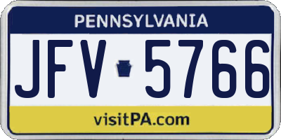 PA license plate JFV5766