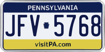 PA license plate JFV5768