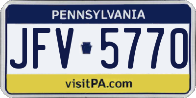 PA license plate JFV5770
