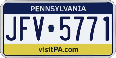 PA license plate JFV5771