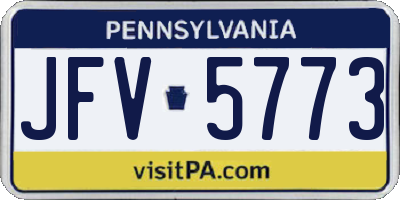 PA license plate JFV5773