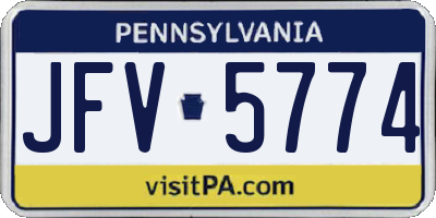 PA license plate JFV5774
