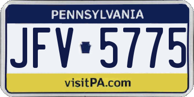 PA license plate JFV5775
