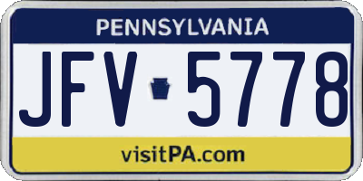 PA license plate JFV5778