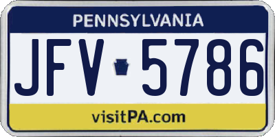 PA license plate JFV5786