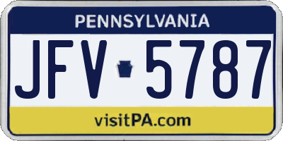 PA license plate JFV5787