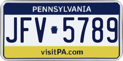 PA license plate JFV5789