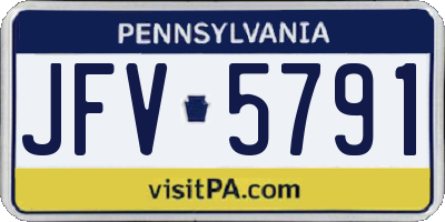 PA license plate JFV5791