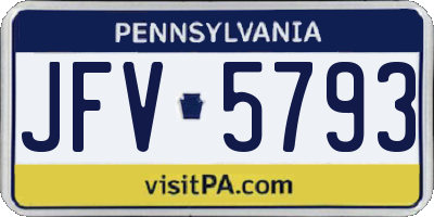 PA license plate JFV5793
