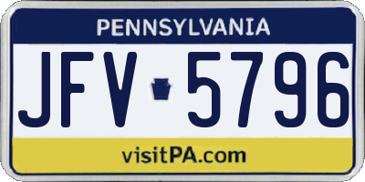 PA license plate JFV5796