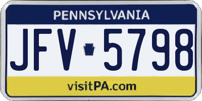 PA license plate JFV5798