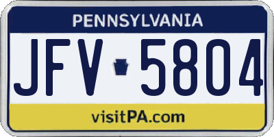 PA license plate JFV5804