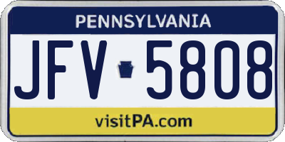 PA license plate JFV5808
