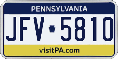 PA license plate JFV5810