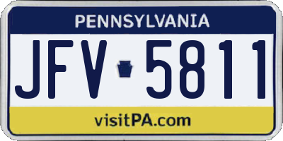 PA license plate JFV5811