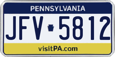 PA license plate JFV5812