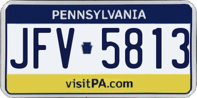 PA license plate JFV5813