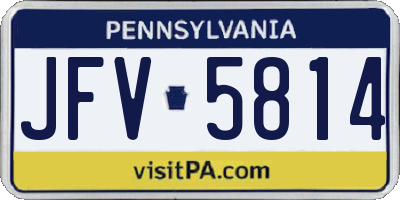 PA license plate JFV5814
