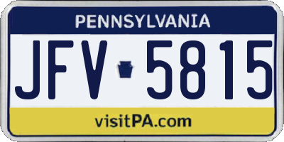 PA license plate JFV5815