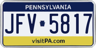 PA license plate JFV5817