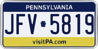 PA license plate JFV5819