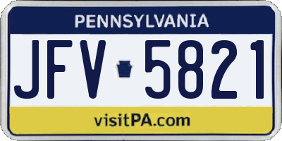 PA license plate JFV5821