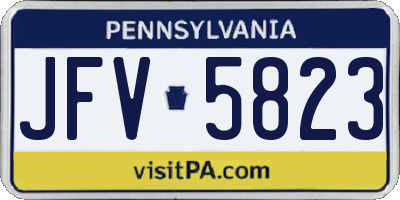PA license plate JFV5823