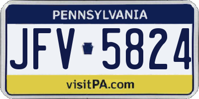 PA license plate JFV5824