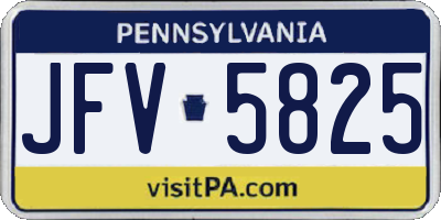 PA license plate JFV5825