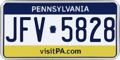 PA license plate JFV5828