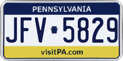 PA license plate JFV5829