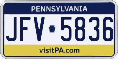 PA license plate JFV5836