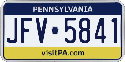 PA license plate JFV5841