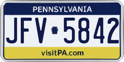 PA license plate JFV5842