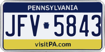 PA license plate JFV5843