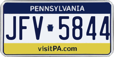 PA license plate JFV5844