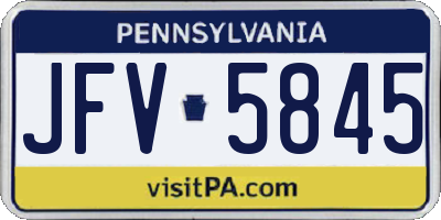 PA license plate JFV5845