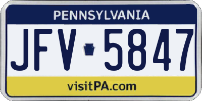 PA license plate JFV5847
