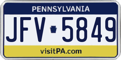 PA license plate JFV5849