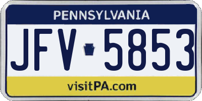PA license plate JFV5853