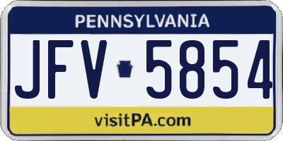 PA license plate JFV5854