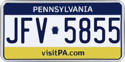 PA license plate JFV5855