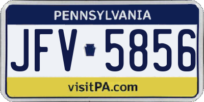 PA license plate JFV5856
