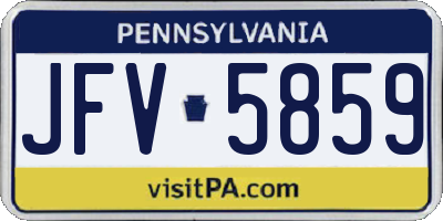 PA license plate JFV5859