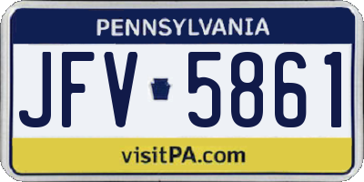 PA license plate JFV5861